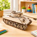 WW2 Medium Tank 3D Puzzle Laser Cut File | Military Vehicle Wooden Model Kit for Glowforge Xtool CNC | Svg Dxf Pdf - Image 3