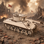WW2 Medium Tank 3D Puzzle Laser Cut File | Military Vehicle Wooden Model Kit for Glowforge Xtool CNC | Svg Dxf Pdf - Image 4