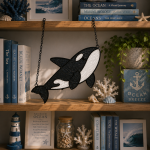 Ocean Breeze Orca Stained Glass Suncatcher Pattern, Coastal Whale Window Hanging, Ocean Lover Gift, DIY Glass Art - Image 6