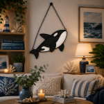 Ocean Breeze Orca Stained Glass Suncatcher Pattern, Coastal Whale Window Hanging, Ocean Lover Gift, DIY Glass Art - Image 2