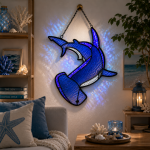 Hammerhead Shark Stained Glass Suncatcher Pattern, Coastal Ocean Window Hanging, Marine Life Decor, DIY Glass Art - Image 3