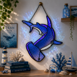 Hammerhead Shark Stained Glass Suncatcher Pattern, Coastal Ocean Window Hanging, Marine Life Decor, DIY Glass Art - Image 4