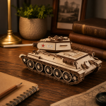 T-34 Tank 3D Laser Cut File | WWII Soviet Military Vehicle Wooden Model Kit for Glowforge Xtool CNC | Svg Dxf Pdf - Image 3