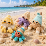 Sea Creature Amigurumi Crochet Pattern PDF, Octopus Squid Plush Toy Bundle, Ocean Animal Pattern, US Terms Digital Download
