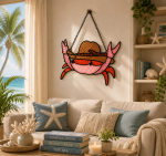 Sunny Beach Crab Stained Glass Suncatcher Pattern, Coastal Window Hanging, Beach House Decor, Ocean Lover Gift - Image 2