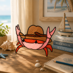 Sunny Beach Crab Stained Glass Suncatcher Pattern, Coastal Window Hanging, Beach House Decor, Ocean Lover Gift - Image 3