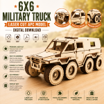 6x6 Military Truck 3D Laser Cut File | APC Armored Vehicle Wooden Model Kit for Glowforge Xtool CNC | Svg Dxf Pdf