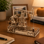 Oil Pump Jack 3D Wooden Model Laser Cut File | Mechanical Industrial Puzzle for Glowforge Xtool CNC | Svg Dxf Pdf - Image 3