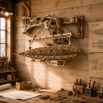 Steampunk Airship 3D Puzzle Laser Cut File | Zeppelin Wooden Model Kit for Glowforge Xtool CNC | Svg Dxf Pdf - Image 3