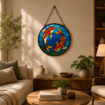 Koi Harmony Stained Glass Suncatcher Pattern, Yin Yang Koi Fish Window Hanging Design, Zen Pond Decor Digital Download - Image 5