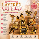 14x Princess Fairy Bundle 3D Multilayer Laser Cut Files | Fantasy Wooden Decor for Glowforge Xtool Cricut CNC | Svg Dxf Pdf Ai Lbrn - Image 2