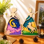 14x Princess Fairy Bundle 3D Multilayer Laser Cut Files | Fantasy Wooden Decor for Glowforge Xtool Cricut CNC | Svg Dxf Pdf Ai Lbrn - Image 6