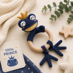 Frog Prince Teething Ring Crochet Pattern PDF, Baby Rattle Amigurumi Pattern, Cute Frog Teether, Digital Download - Image 5