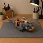 Sea King Helicopter Papercraft Template, Printable Rescue Aircraft Model PDF, DIY Paper Craft Kit, Vintage Military Aviation Decor, Instant Digital Download - Image 3