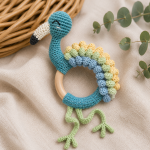 Flamingo Teething Ring Crochet Pattern PDF, Baby Rattle Amigurumi Pattern, Pink Bird Teether, Digital Download - Image 3