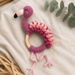 Flamingo Teething Ring Crochet Pattern PDF, Baby Rattle Amigurumi Pattern, Pink Bird Teether, Digital Download - Image 6