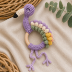 Flamingo Teething Ring Crochet Pattern PDF, Baby Rattle Amigurumi Pattern, Pink Bird Teether, Digital Download - Image 8