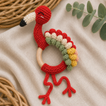 Flamingo Teething Ring Crochet Pattern PDF, Baby Rattle Amigurumi Pattern, Pink Bird Teether, Digital Download - Image 9