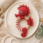 Sandy the Seahorse Teething Ring Crochet Pattern PDF, Baby Rattle Amigurumi Pattern, Ocean Animal Teether, Digital Download - Image 2