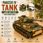 Panzer IV Tank 3D Laser Cut File | WWII German Tank Wooden Model Kit for Glowforge Xtool CNC | Svg Dxf Pdf