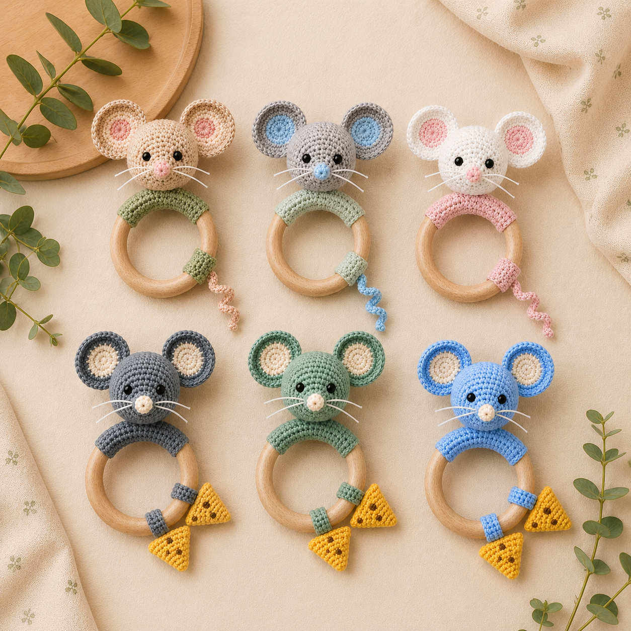 ChatGPT Image Jun 17, 2026, 07_28_40 PM - Copy Mouse Teething Ring Crochet Pattern PDF, Baby Rattle Amigurumi Pattern, Cute Mouse Baby Teether, Digital Download - Image 1