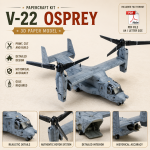 PaperCraft kit V-22 Osprey tiltrotor helicopter 3d paper model crafting kit PDF plans to print DIY paper craft template hobby puzzle decor