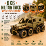 6x6 Military Truck 3D Laser Cut File | APC Armored Vehicle Wooden Model Kit for Glowforge Xtool CNC | Svg Dxf Pdf
