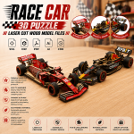 Race Car 3D Puzzle Laser Cut File | Wooden Racing Car Model Kit for Glowforge Xtool CNC | Svg Dxf Pdf