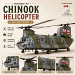 PaperCraft kit Chinook helicopter 3d paper model crafting kit PDF plans to print cut & glue DIY paper craft template hobby puzzle decor