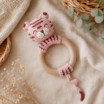 Tiger Teething Ring Crochet Pattern PDF, Baby Rattle Amigurumi Pattern, Cute Safari Animal Teether, US Terms Digital Download - Image 2