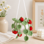Crochet Hanging Strawberry Plant Pattern PDF | Cottagecore Hanging Planter Crochet Pattern | Vine Basket Home Decor DIY Digital Download - Image 6
