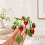 Crochet Hanging Strawberry Plant Pattern PDF | Cottagecore Hanging Planter Crochet Pattern | Vine Basket Home Decor DIY Digital Download - Image 4