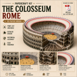 PaperCraft kit The Colosseum Rome detailed 3d paper model crafting kit PDF plans to print & DIY paper craft template for hobby puzzle decor