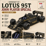 PaperCraft kit F1 Lotus 95T race car 3d paper model crafting kit PDF plans to DIY paper craft template for hobby puzzle decor
