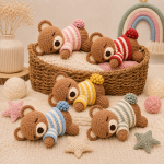 Sleepy Teddy Bear Crochet Pattern PDF, Christmas Bear Amigurumi Plush Toy, Cute Baby Nursery Pattern, Digital Download