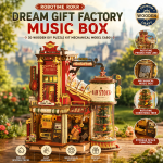 Robotime ROKR Dream Gift Factory Music Box | 3D Wooden DIY Puzzle Kit Mechanical Model EAB01