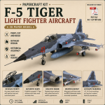 PaperCraft kit f-5 Tiger airplane 3d paper model crafting kit PDF plans to print cut & glue DIY paper craft template hobby puzzle decor
