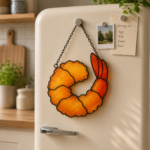 Crispy Fried Shrimp Stained Glass Pattern, Shrimp Suncatcher Template, Tiffany Glass Art Design, Coastal Decor Digital Download - Image 3