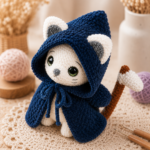 Crochet Black Cloak Cat Amigurumi Pattern, Cute Hooded Kitten Plush PDF, Halloween Cat Crochet Digital Download - Image 2