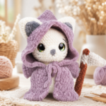 Crochet Black Cloak Cat Amigurumi Pattern, Cute Hooded Kitten Plush PDF, Halloween Cat Crochet Digital Download - Image 6