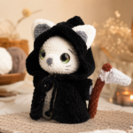 Crochet Black Cloak Cat Amigurumi Pattern, Cute Hooded Kitten Plush PDF, Halloween Cat Crochet Digital Download - Image 5