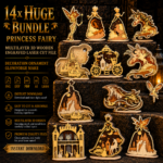 14x Princess Fairy Bundle 3D Multilayer Laser Cut Files | Fantasy Wooden Decor for Glowforge Xtool Cricut CNC | Svg Dxf Pdf Ai Lbrn
