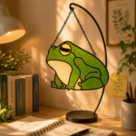 Frog Stained Glass Pattern SVG PNG PDF JPG, Frog Suncatcher Template, Cottagecore Window Decor, Nature Lover Glass Art, Digital Download - Image 4