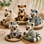 Luna the Lemur Crochet Pattern PDF, Cute Ring Tailed Lemur Amigurumi Plush Toy, Safari Nursery Decor, Digital Download