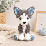 Husky Dog Crochet Pattern PDF, Cute Puppy Amigurumi Plush Toy, Crochet Dog Pattern, US Terms Digital Download - Image 2