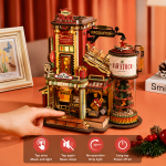 Robotime ROKR Dream Gift Factory Music Box | 3D Wooden DIY Puzzle Kit Mechanical Model EAB01 - Image 4