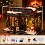 Christmas Wonderland Miniature House Kit | DIY Wooden Gift Shop Dollhouse with LED Light | Handmade Holiday Decor Gift - Image 8