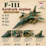PaperCraft kit F-111 Aardvark airplane 3d paper model crafting kit PDF plans to print cut & glue DIY paper craft template hobby puzzle decor
