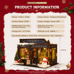 Christmas Wonderland Miniature House Kit | DIY Wooden Gift Shop Dollhouse with LED Light | Handmade Holiday Decor Gift - Image 4