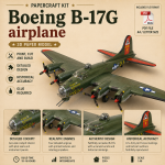 PaperCraft kit Boeing B-17G airplane 3d paper model crafting kit PDF plans DIY paper craft template hobby puzzle decor